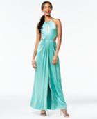 Crystal Doll Juniors' Halter A-line Gown
