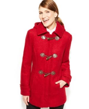 Calvin Klein Faux-leather-trim Toggle Wool-blend Coat