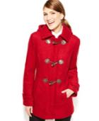 Calvin Klein Faux-leather-trim Toggle Wool-blend Coat