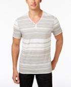 Inc International Concepts Men's Striped Y-neck T-shirt, Created For Macy's