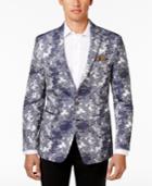 Tallia Men's Slim-fit Blue Floral Metallic Dinner Jacket
