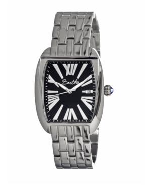 Bertha Quartz Anastasia Collection Silver And Black Stainless Steel Watch 36mm