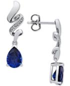 Lab Created Sapphire (2-5/8 Ct. T.w.) & Diamond Accent Drop Earrings In Sterling Silver