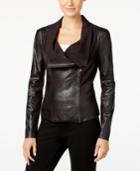 Calvin Klein Distressed Faux-leather Moto Jacket