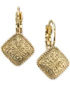 2028 Gold-tone Filigree Pattern Drop Earrings, Only At Macy's