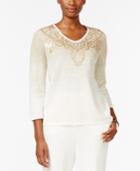 Alfred Dunner Embellished Ombre Sweater