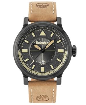 Timberland Men's Driscoll Light Brown Leather Strap Watch 46mm