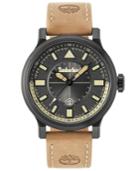 Timberland Men's Driscoll Light Brown Leather Strap Watch 46mm