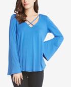 Karen Kane Crisscross-neck Bell-sleeve Top