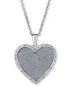 Diamond Glitter Heart 18 Pendant Necklace (1/4 Ct. T.w.) In Sterling Silver