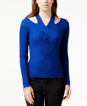 Xoxo Juniors' Twist-front Rib-knit Pullover Sweater