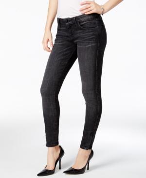 Marilyn Black Wash Zip-cuff Skinny Jeans