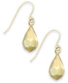 Faceted Teardrop Earrings In 10k Gold