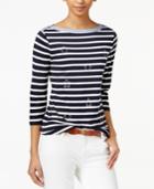 Tommy Hilfiger Studded Striped Top, Only At Macy's