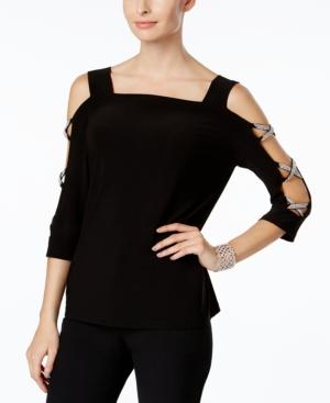 Msk Petite Split-sleeve Top