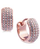 Danori Rose Gold-tone Pave Huggie Hoop Earrings, Created For Macy's