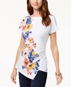 Jm Collection Embellished Envelope-hem Top, Created For Macy's