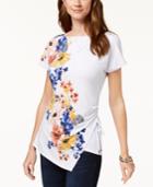 Jm Collection Embellished Envelope-hem Top, Created For Macy's