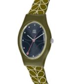 Orla Kiely Watch, Olive Strap With Buckle Closure