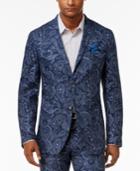 Tallia Men's Slim-fit Indigo Blue Paisley Sport Coat