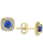 Effy Tanzanite (7/8 Ct. T.w.) & Diamond (1/8 Ct. T.w.) Stud Earrings In 14k Gold