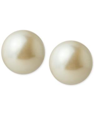 Carolee Silver-tone Imitation Pearl Stud Earrings (8mm)