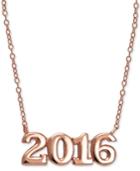 Giani Bernini 2016 Graduation Pendant Necklace In 24k Gold-plated Sterling Silver & 24k Gold-plated Rose Gold