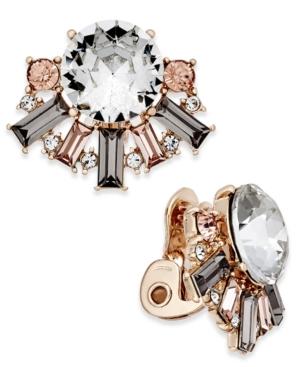 Charter Club Rose Gold-tone Crystal Clip-on Stud Earrings, Only At Macy's