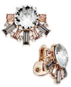 Charter Club Rose Gold-tone Crystal Clip-on Stud Earrings, Only At Macy's