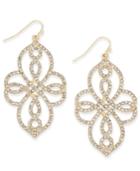 Inc International Concepts Gold-tone Crystal Pave Filigree Drop Earrings, Only At Macy's