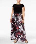 Sl Fashions Plus Size Floral-print Maxi Dress
