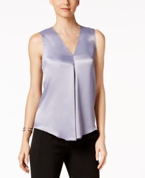 Kasper Satin V-neck Shell