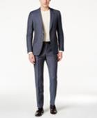 Hugo Men's Slim-fit Medium Blue Pindot Suit