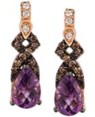 Le Vian Chocolatier Vibrant Orchid Grape Amethyst (1-1/4 Ct. T.w.) & Diamond (1/6 Ct. T.w.) Drop Earrings In 14k Gold