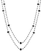 Black Diamond Two-strand Station Necklace In 14k White Gold (20 Ct. T.w.)