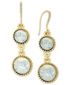 Charter Club Gold-tone Iridescent Crystal Double Drop Earrings, Only At Macy's