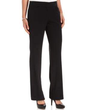 Jm Collection Petite Pants, Tummy Control Curvy Straight-leg Trouser