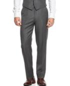 Ryan Seacrest Distinction Grey Striped Slim-fit Pants