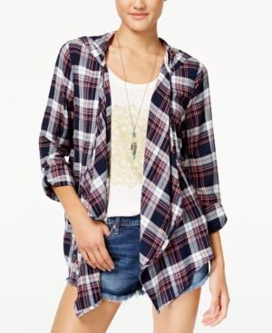 Roxy Juniors' Plaid Hooded City Poncho
