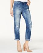 Jessica Simpson Best Friend Ripped Medium Blue Wash Straight-leg Jeans