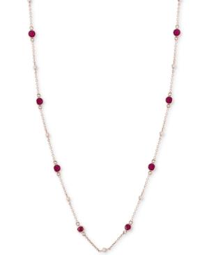 Effy Sapphire (1-3/8 Ct. T.w.) & Diamond (1/8 Ct. T.w.) Station Collar Necklace In 14k White Gold (also Available In Ruby & Emerald)
