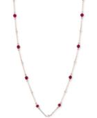 Effy Sapphire (1-3/8 Ct. T.w.) & Diamond (1/8 Ct. T.w.) Station Collar Necklace In 14k White Gold (also Available In Ruby & Emerald)