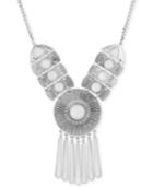 Lucky Brand Silver-tone Medallion Statement Necklace, 17 + 2 Extender