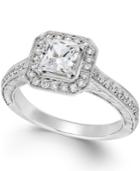 Certified Diamond Engagement Ring In 18k White Gold (1-1/2 Ct. T.w.)