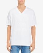 Calvin Klein Jeans Men's Athletic Collage Mesh-panel Logo-print V-neck T-shirt