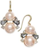 Charter Club Gold-tone Crystal & Pink Imitation Pearl Drop Earrings, Created For Macy's