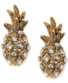 Lonna & Lilly Gold-tone Pave Pineapple Stud Earrings
