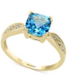 Final Call By Effy Blue Topaz (1-9/10 Ct. T.w.) & Diamond Accent Ring In 14k Gold