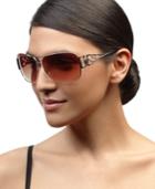 Jessica Simpson Sunglasses, Aviator With Crystal Signature Temple