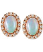 Le Vian Opal (3/4 Ct. T.w.) And Diamond (1/4 Ct. T.w.) Stud Earrings In 14k Rose Gold